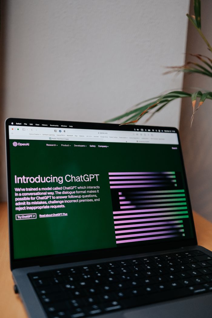 OpenAI ChatGPT introduction displayed on a laptop screen, highlighting the latest AI features.